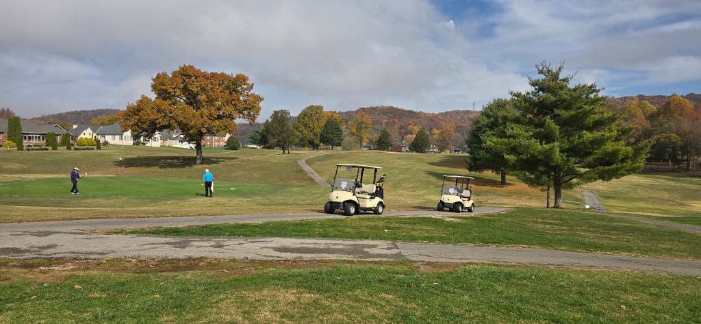 Carts on golf course